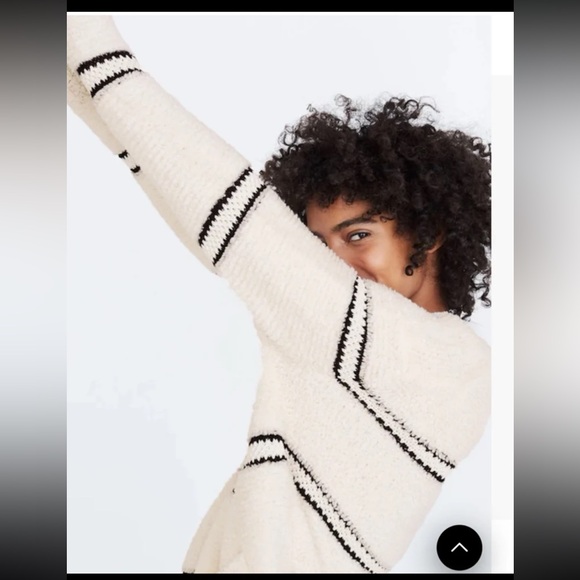 Madewell Striped Bouclé Cardigan Sweater 
size Large - Picture 3 of 12